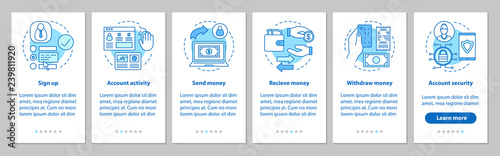 Internet banking account onboarding mobile app page screen with 
