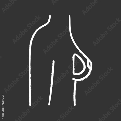 Breast silicone implant chalk icon