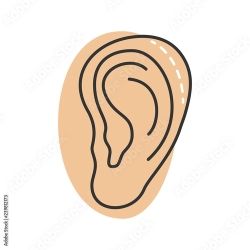 Ear plastic surgery color icon