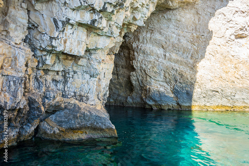 Greece, Zakynthos, Keri caves boat trip to turquoise water