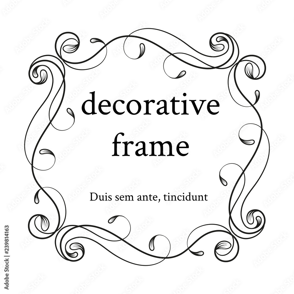 Decorative frame, place for text. Floral border.