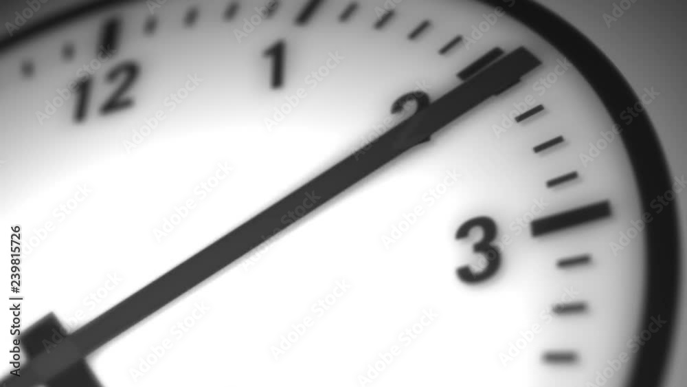 Numerical Clock Time Lapse Background Loop/ 4k animation of a black and white clock time lapse with soft clean and simple design