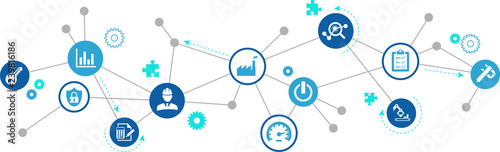 commissioning concept: performance testing before startup, project commissioning engineering, testing operability / quality / safety – vector illustration