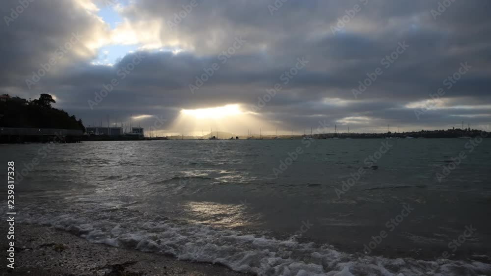 Time-lapse over beach during sunset Time-lapse over beach during sunset