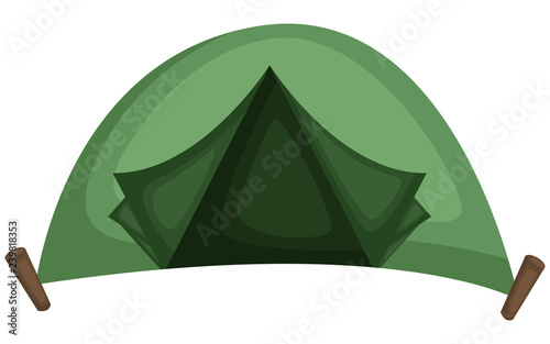 a vector of a simple green tent