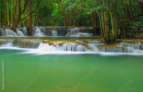 Erawan beautiful jungle paradise for holiday travel. National Park  Kanchanaburi  Thailand