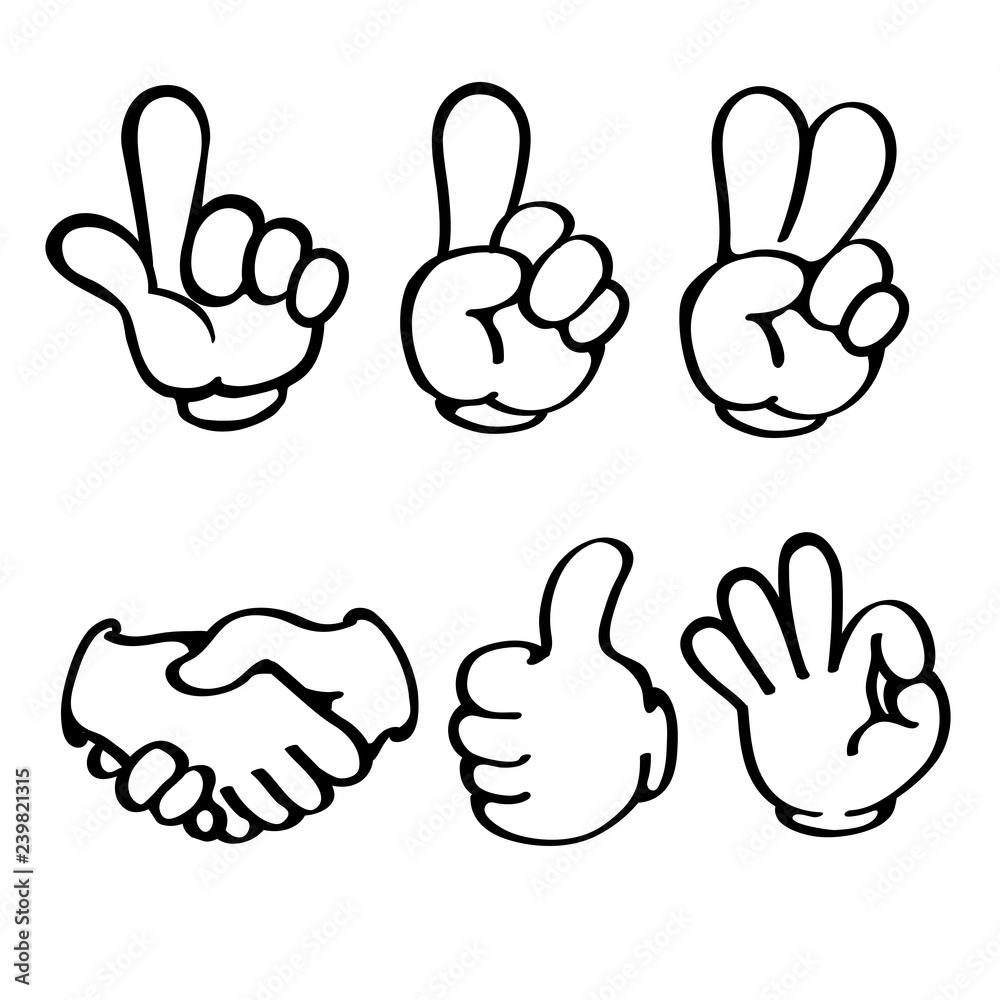 ハンドサイン イラスト アイコンセット Stock Vector Adobe Stock