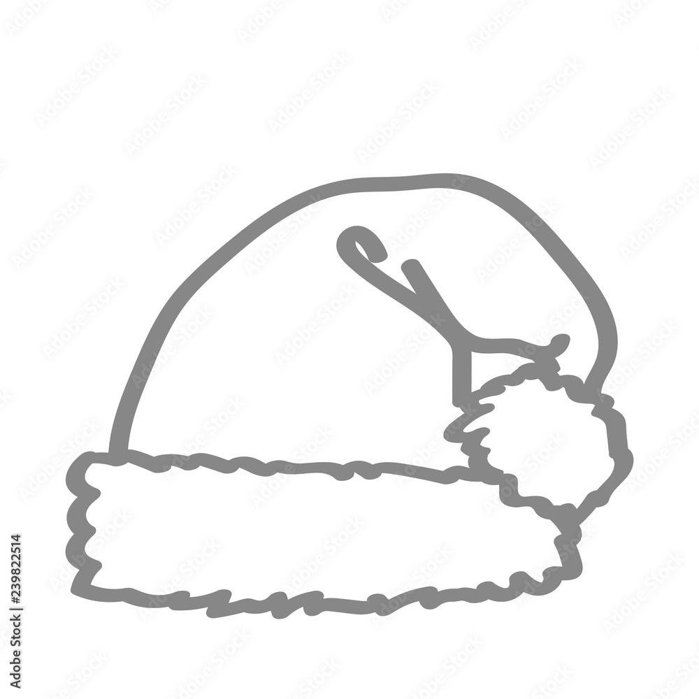 Handgezeichnete Nikolaus-Mütze in grau