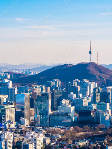 Photography Beautiful Architecture building cityscape in Seoul city