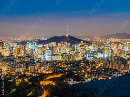 Beautiful Architecture building cityscape in Seoul city