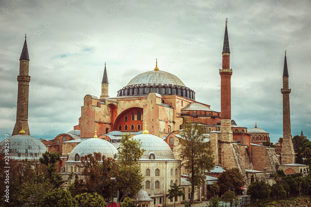 Fototapeta premium View of Hagia Sophia museum from terrace.