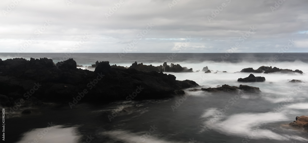 Seashore of the bay of Pombas aka Doves, Terceira island, Azores, Portugal