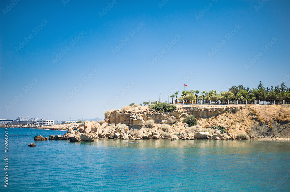 Naklejka premium embankment in the sea near Kyrenia Castle