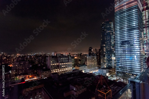 Night view of downtown from Penn Station zone. New york city