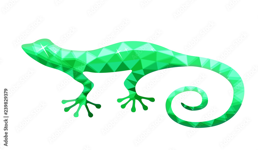 Obraz premium Vector design of gecco in low poly style.