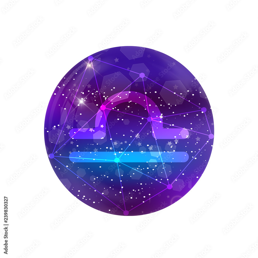 Astrological symbol of Libra. Abstract vector shiny western Zodiac Horoscope sign Astrological symbol of Libra. Abstract vector shiny western Zodiac Horoscope sign