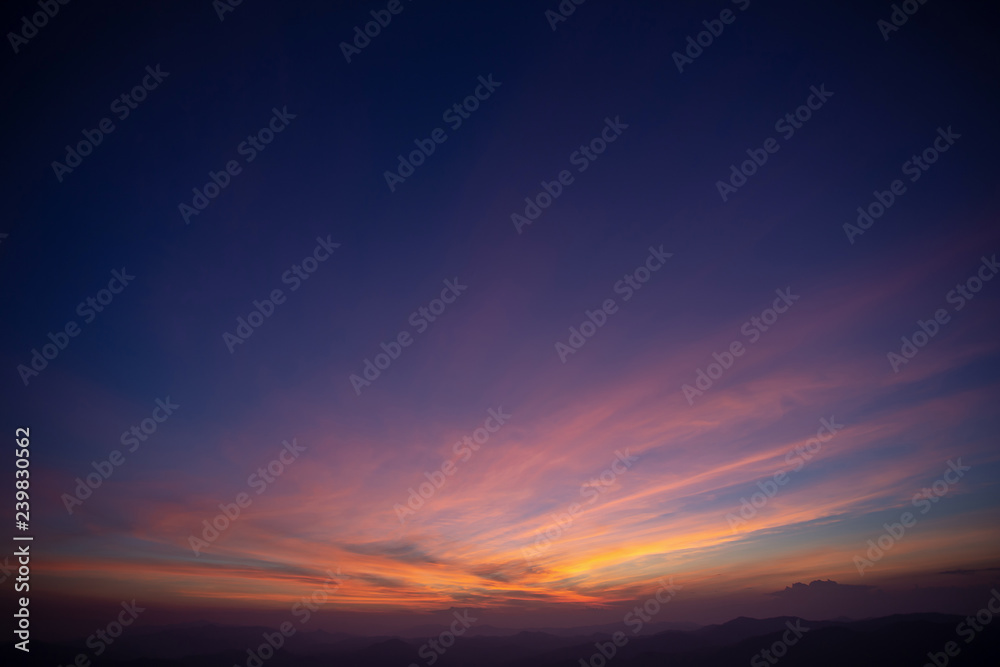 Sunset with Colorful dramatic sky in the countryside. - obrazy, fototapety, plakaty 