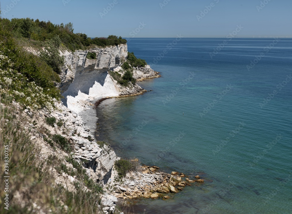 coastline with limestone cliff