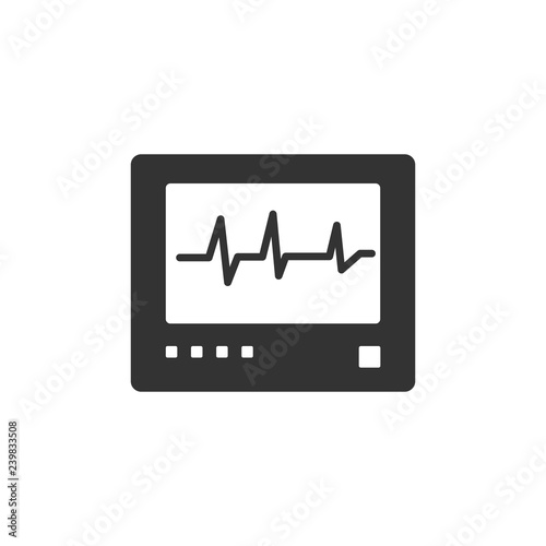 Heart rate monitor icon on a white background. Heartbeat