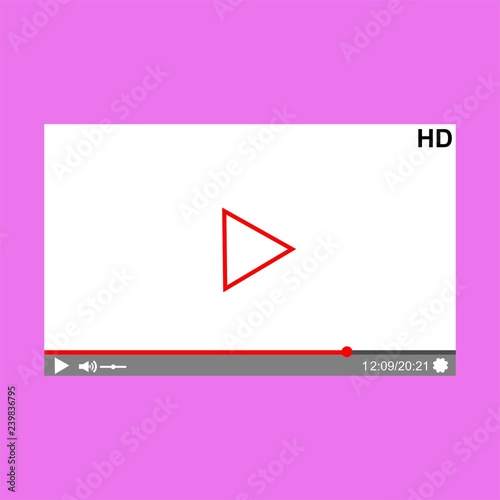 Video player interface template for web and mobile apps, vector illustration - Vector