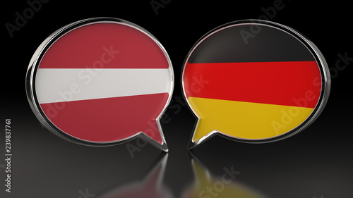 Latvia and Germany flags with Speech Bubbles. 3D illustration Free Download Latvia and Germany flags with Speech Bubbles. 3D illustration - GFXLoad