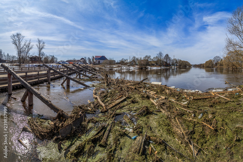 spring spill in the small Russian village of Kholui © vredaktor