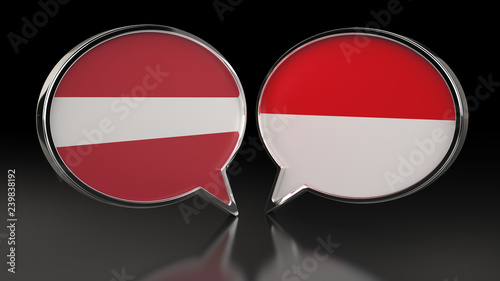 Latvia and Monaco flags with Speech Bubbles. 3D illustration Free Download Latvia and Monaco flags with Speech Bubbles. 3D illustration - GFXLoad