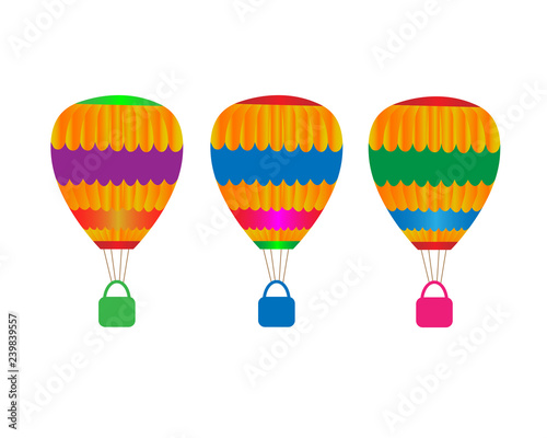 set of hot air balloons