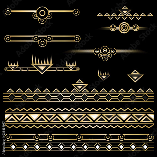 Wallpaper Mural Art deco   set of objects and borders Torontodigital.ca