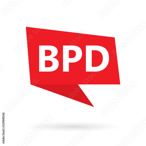 BPD (Borderline Personality Disorder) word on a speach bubble- vector illustration