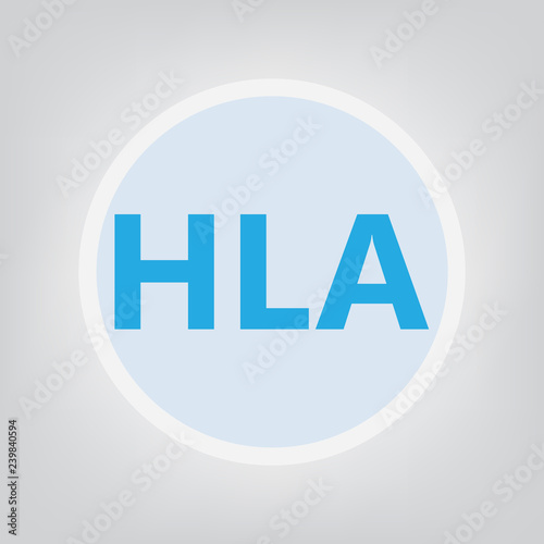 HLA (Human leukocyte antigen) acronym- vector illustration