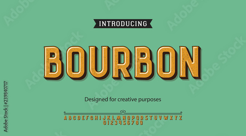 Bourbon typeface.For labels and different type designs