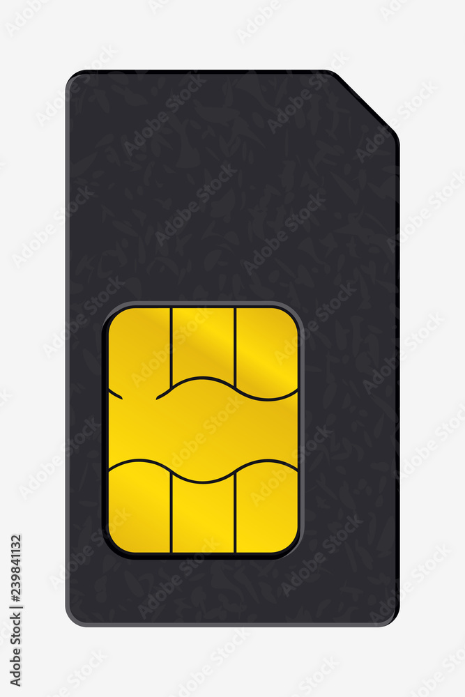 SIM Card. Phone Chip. Realistic Vector Icon. Isolated Obgect on Background SIM Card. Phone Chip. Realistic Vector Icon. Isolated Obgect on Background