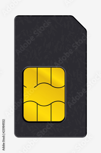 SIM Card. Phone Chip. Realistic Vector Icon. Isolated Obgect on Background