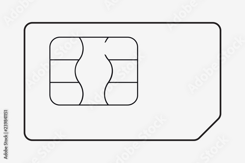 SIM Card. Phone Chip. Realistic Vector Icon. Isolated Obgect on Background