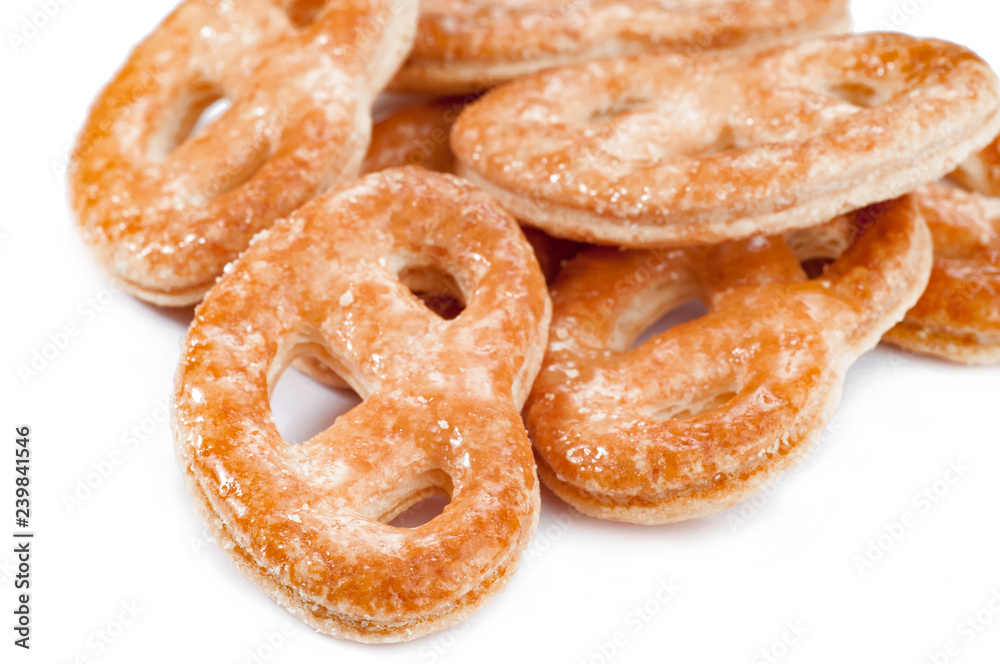 closeup Fresh cookies isolated on white background closeup Fresh cookies isolated on white background