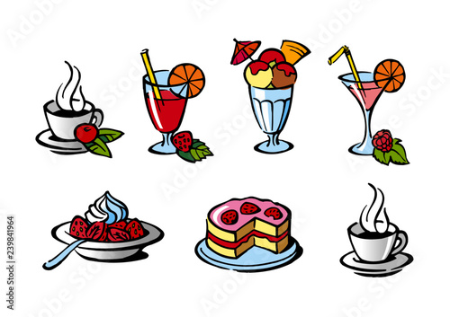 coffee and sweets and confectionery icons