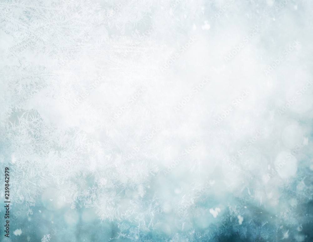 Christmas snow and frost abstract background