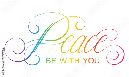 PEACE BE WITH YOU brush calligraphy banner
