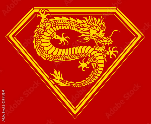 Logo of a serpentine Chinese dragon. Chinese style.