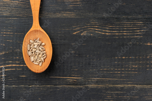 Sunflower seeds in spoon