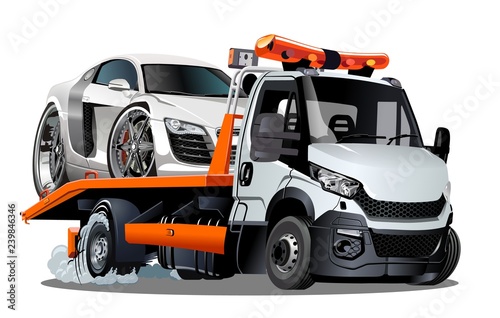Cartoon tow truck isolated on white background