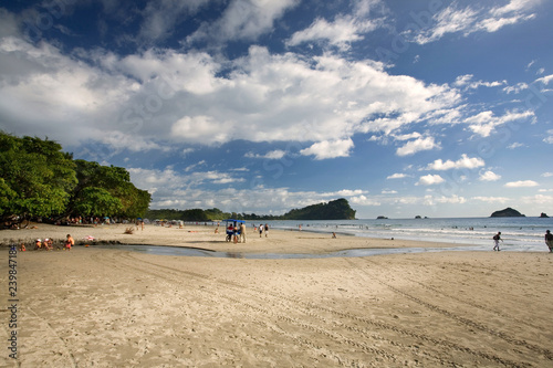 Tourists having fun at Manuel Antonio Beach, Costa Rica, in Afternoon
