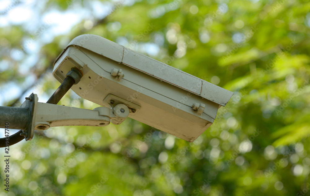 CCTV, IP Camera in public park for safety people. Stock Photo | Adobe Stock