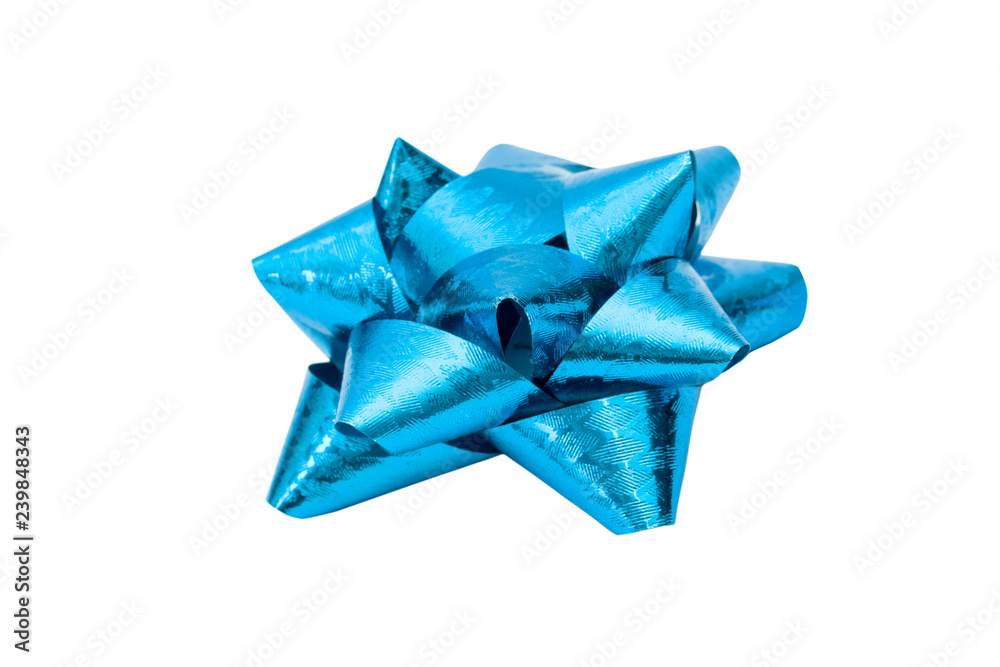 Blue bow isolated on white background - Clipping paths Blue bow isolated on white background - Clipping paths