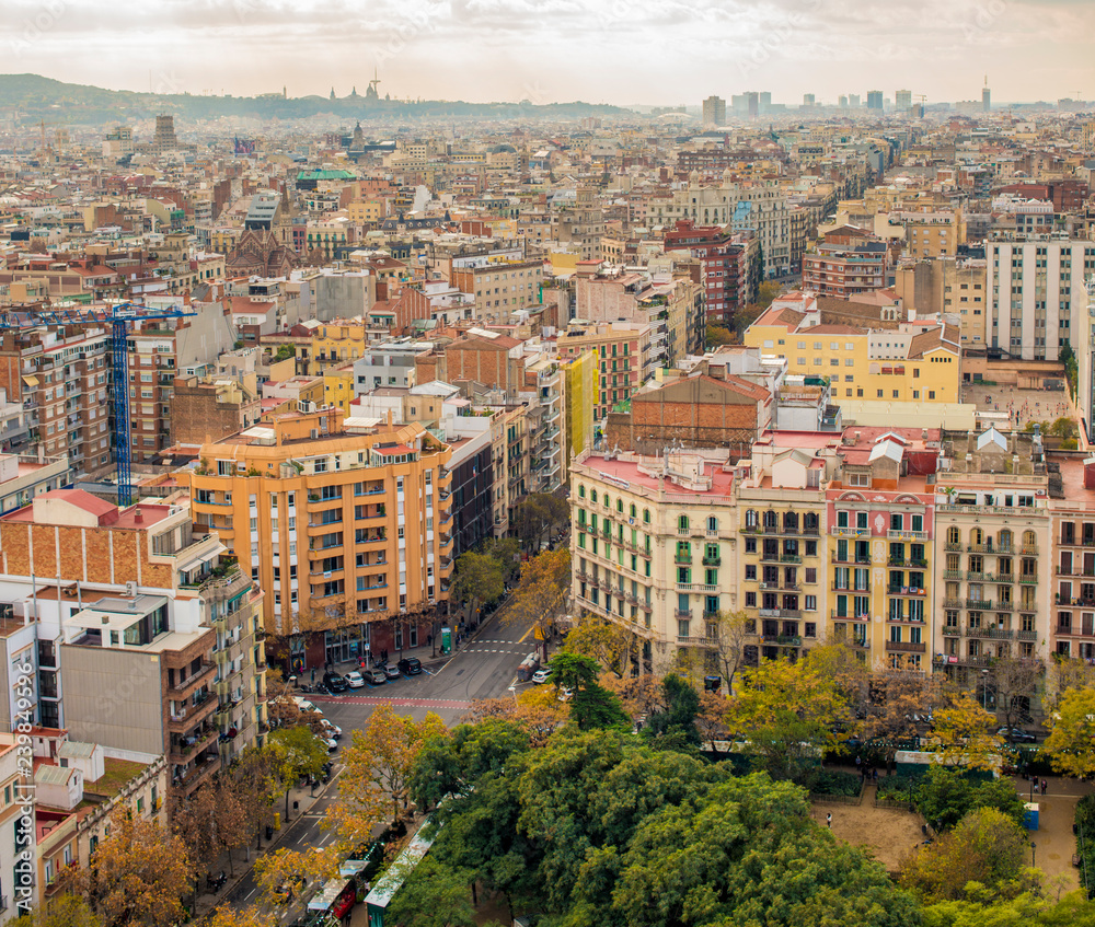 Fototapeta premium view of barcelona from sagrada familia