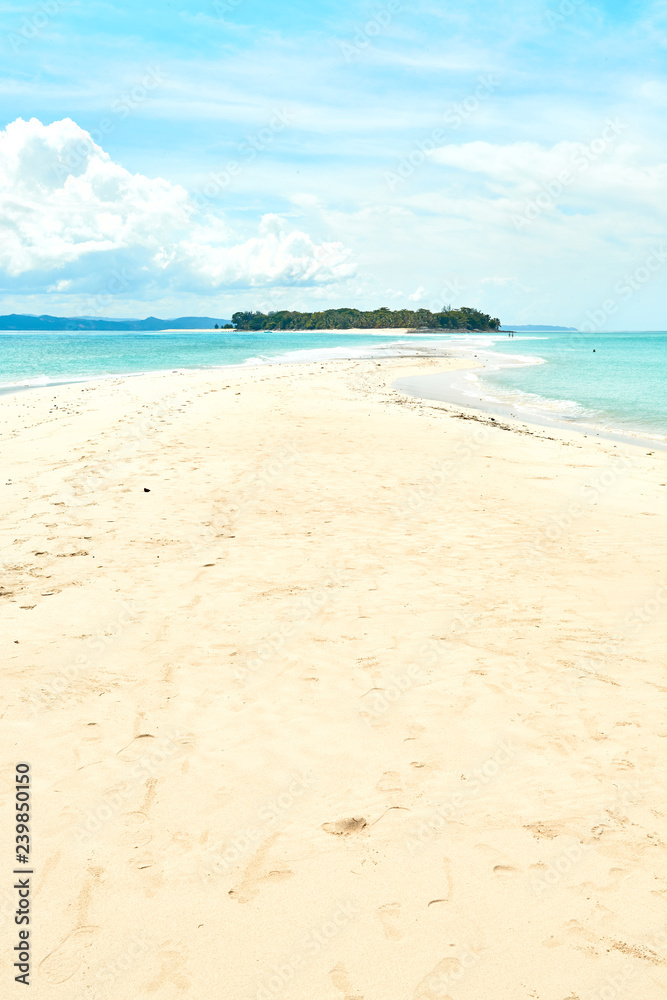 White sand beach of Nosy Iranja island, in Madagascar 