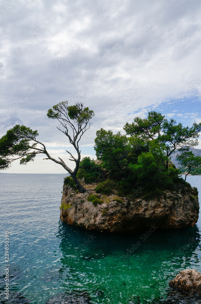 Stunning Brela Stone a famous landmark on one of the most beautiful beaches in the world on Makarska Riviera,Dalmatia,Croatia.