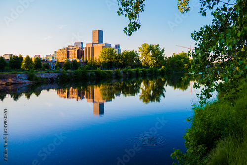 Lachine Canal reflection  Montreal at dusk