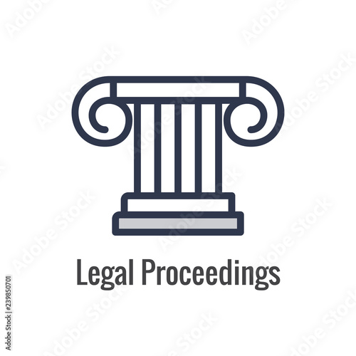 Law and Legal Icon Set with Judge, Jury, and Judicial icons